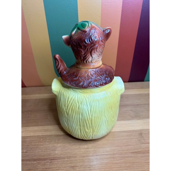 Vintage American Bisque ceramic puppy in a pot cookie jar ceramic1950s kitschy - Picture 4 of 10